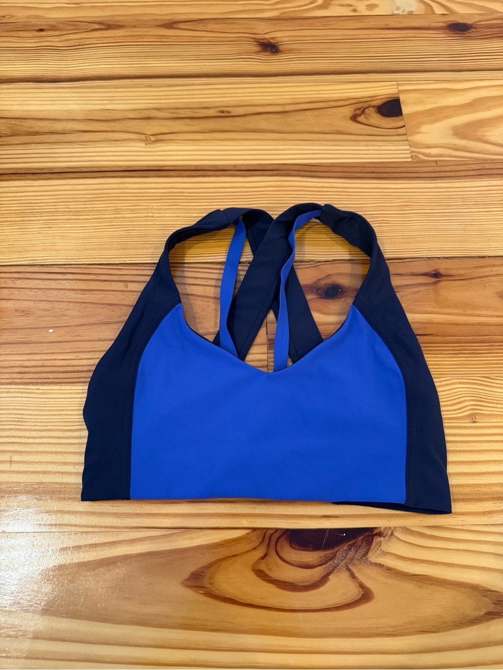 lululemon athletica Blue and Black Strappy Sports Bra